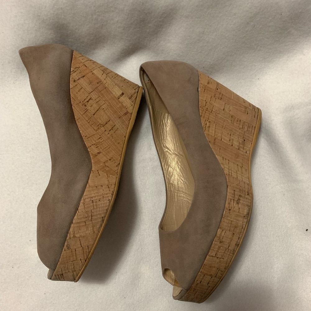 Stuart Weitzman Wedge Open Toe Size 8 1/2 - image 1